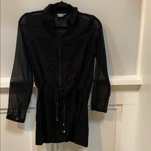 Long sleeve, black casual dress